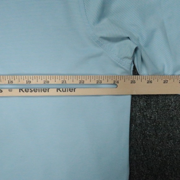 Ole Miss Rebels Shirt Men XL Blue White GenTeal Striped Performance Polo - Picture 8 of 10